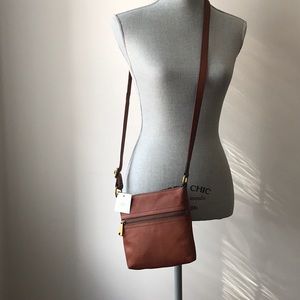 Fossil Leather Voyager Crossbody Bag